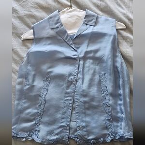 Miu Miu Sky Blue Sleeveless Blouse